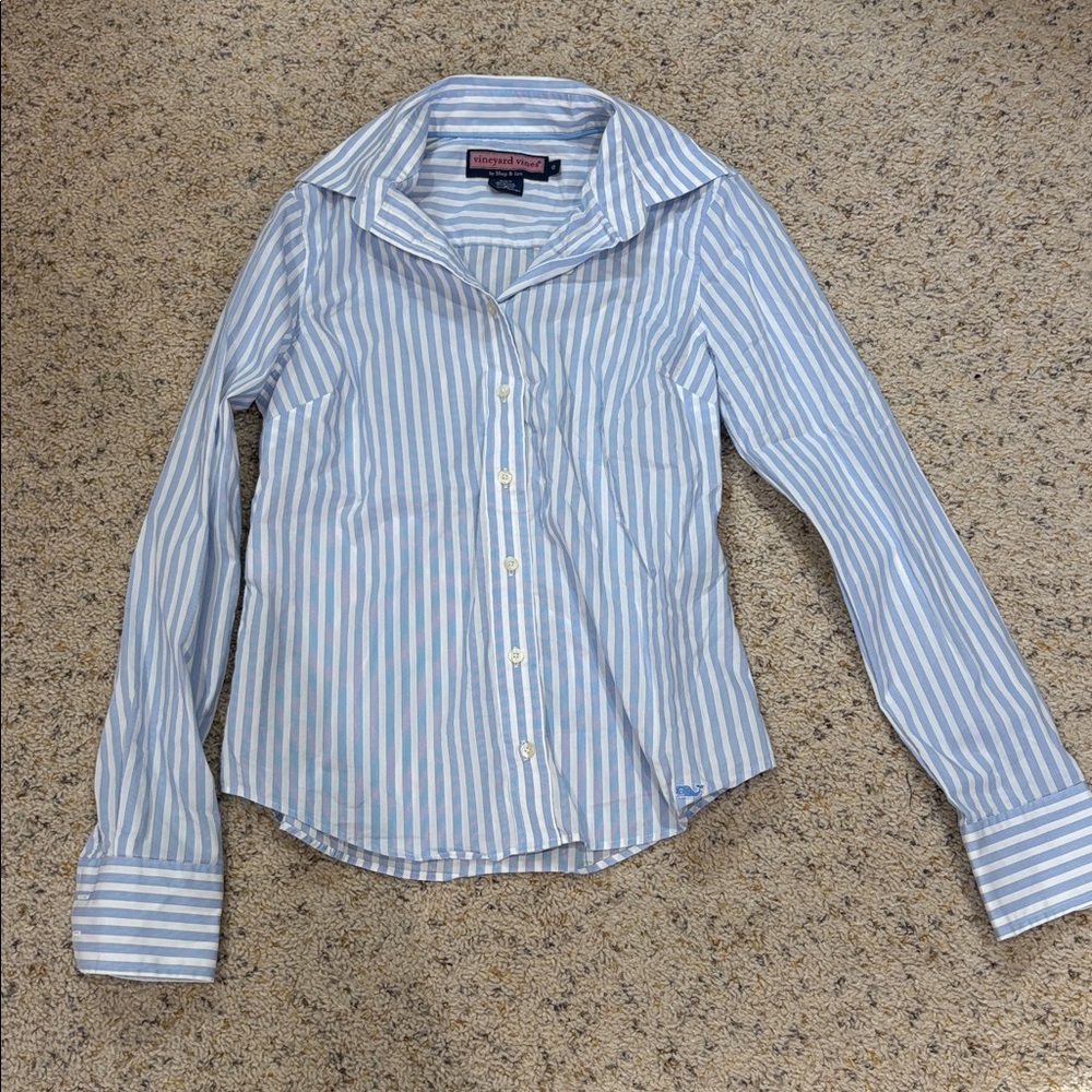 Vineyard Vines by Shep & Ian Blue and White Striped Shirt